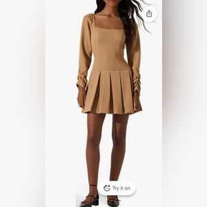 Astr Tan Mini Dress